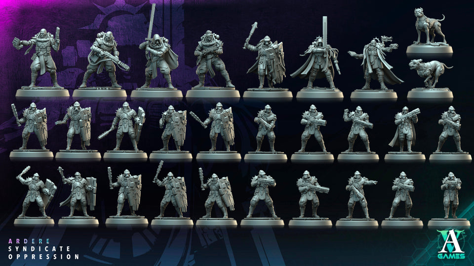 3D Printed Archvillain Games Ardere Freiwillige Ardere - Syndicate Oppression 28 32mm D&D