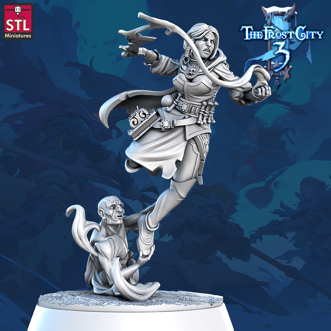 3D Printed STL Miniatures Frost City Alentha Lemedes (Spiritualist) 28 - 32mm War Gaming D&D