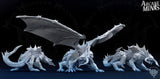 3D Printed Archvillain Games Black Arcane Dragon Metal Plating Frozen Wasteland 28 32mm D&D