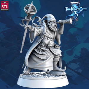 3D Printed STL Miniatures Mages Set Core Characters The Frost City 3 28 - 32mm War Gaming D&D