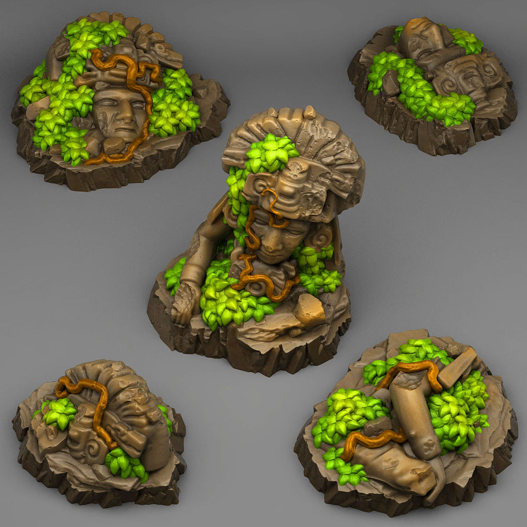 3D Printed Fantastic Plants and Rocks Aztec Ruins 28mm - 32mm D&D Wargaming