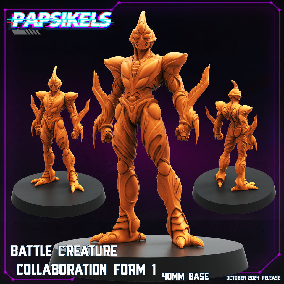 3D Printed Papsikels Battle Creature Collaboration Form Set October 2024 Cyberpunk 28mm 32mm