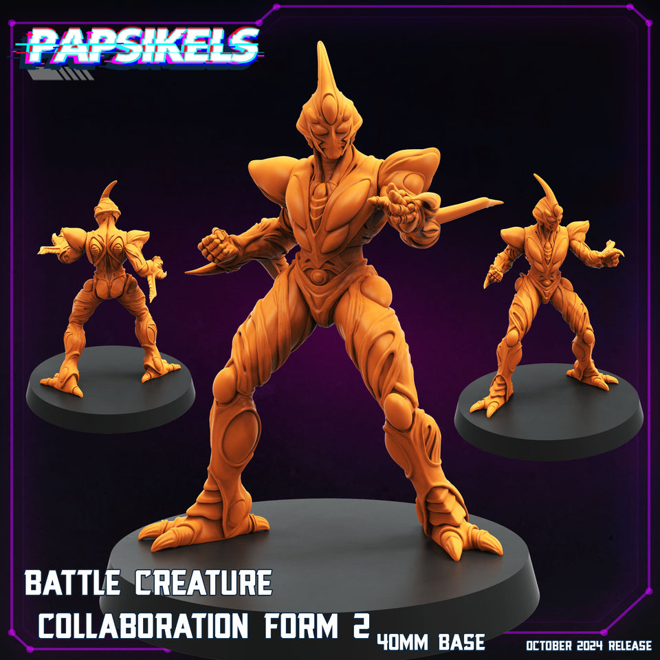 3D Printed Papsikels Battle Creature Collaboration Form Set October 2024 Cyberpunk 28mm 32mm