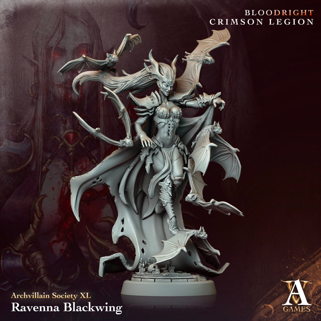 3D Printed Archvillain Games Ravenna Blackwing Archvillain Society Vol. XL28 32mm D&D