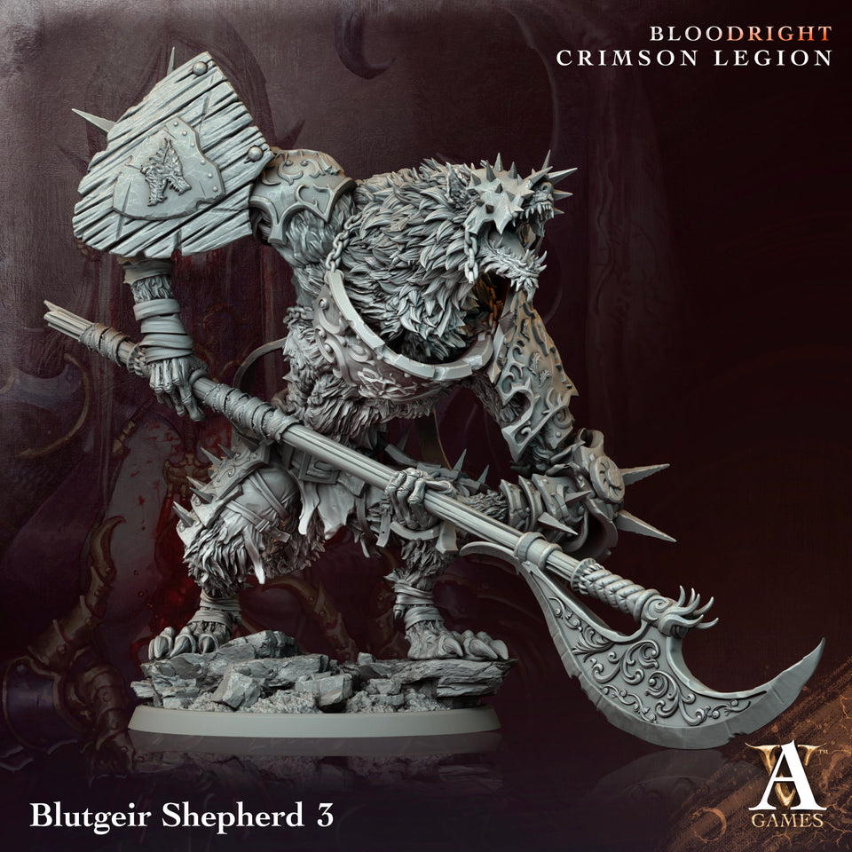 3D Printed Archvillain Games Blutgeir Shepherd Bloodright - Crimson Legion 28 32mm D&D