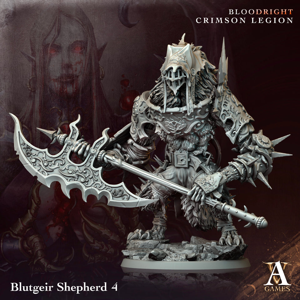 3D Printed Archvillain Games Blutgeir Shepherd Bloodright - Crimson Legion 28 32mm D&D