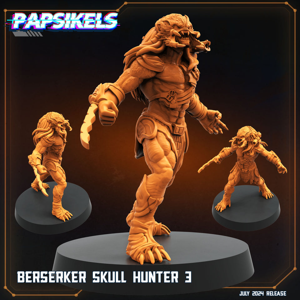 3D Printed Papsikels Berserker Skull Hunter Set July 2024 Scifi 28mm 32mm