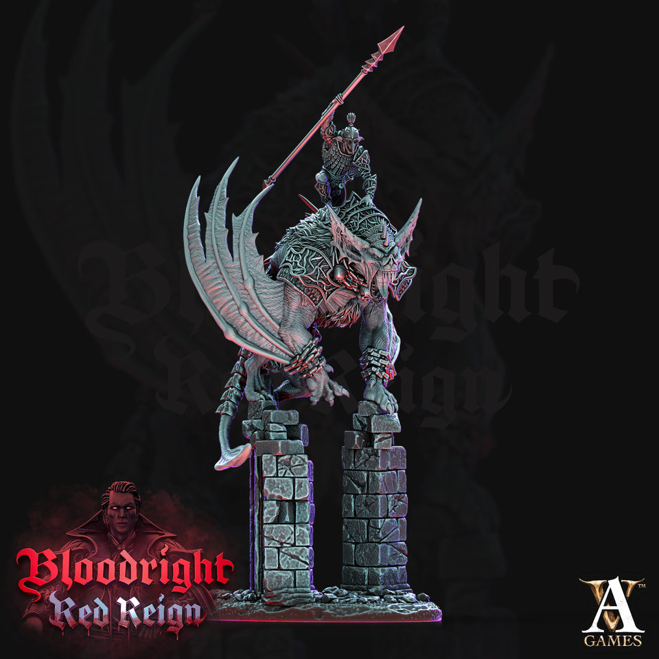 3D Printed Archvillain Games Bloodright Red Reign - Dire Bat Riders 28mm 32mm D&D