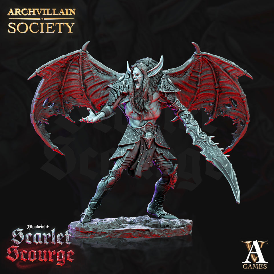 3D Printed Archvillain Games Archvillain Society Vol XVI Werebat Elf - Kirath the Sentinel 28mm 32mm D&D