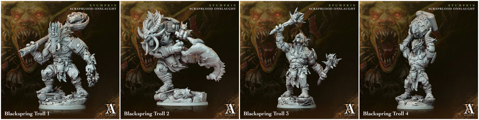 3D Printed Archvillain Games Blackspring Troll Stumpkin Scrapblood Onslaught 28 32mm D&D