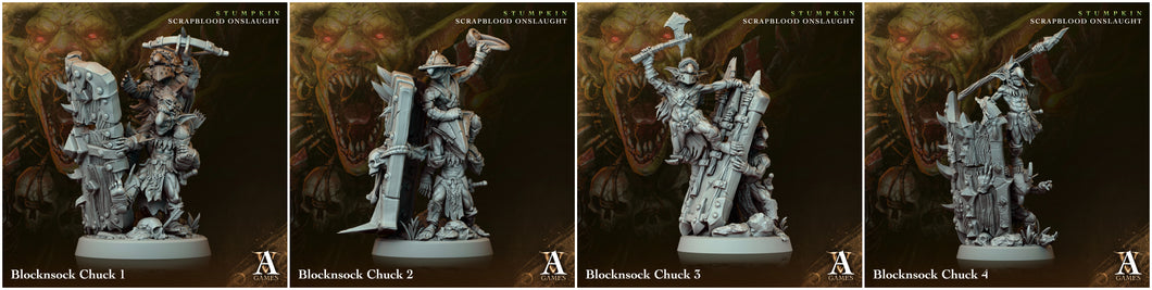 3D Printed Archvillain Games Blocknsock Chucks Stumpkin Scrapblood Onslaught 28 32mm D&D