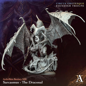 3D Printed Archvillain Games Sarcasmus The Draconal Archvillain Bestiary Vol XIII 28 32mm D&D