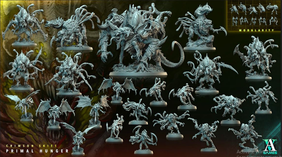 3D Printed Archvillain Games Crimson Skies Primal Hunger - Hemothrax Runner 28mm 32mm D&D