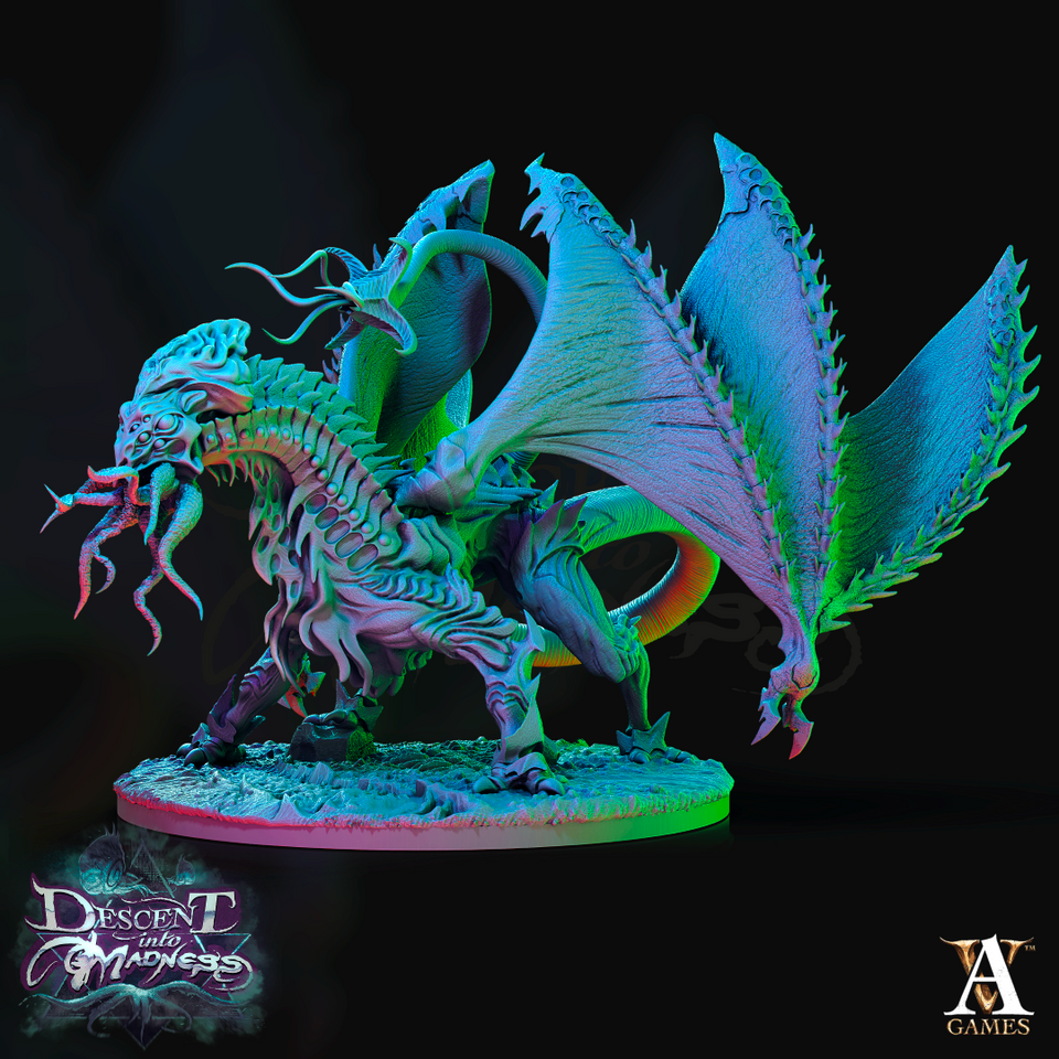 3D Printed Archvillain Games Cerebrax the Devourer Descent into Madness 28 32mm D&D