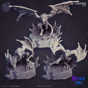 3D Printed Cast n Play Midnight Curse - Cursed Bats 28mm 32mm D&D