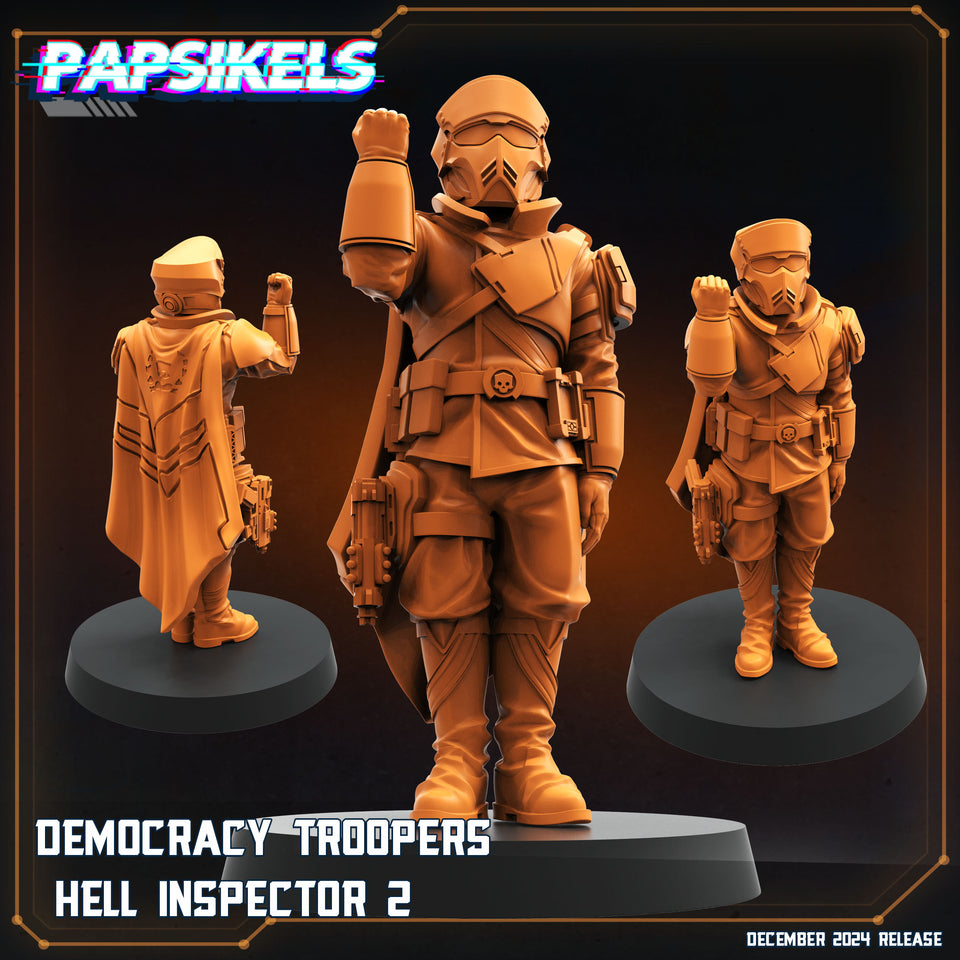 3D Printed Papsikels Democracy Troopers Hell Inspector Dec. 2024 SciFi 28mm 32mm