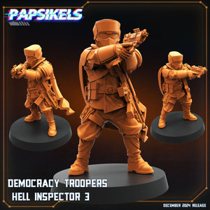 3D Printed Papsikels Democracy Troopers Hell Inspector Dec. 2024 SciFi 28mm 32mm