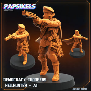 3D Printed Papsikels Democracy Trooper Hellhunter Set July 2024 Scifi 28mm 32mm