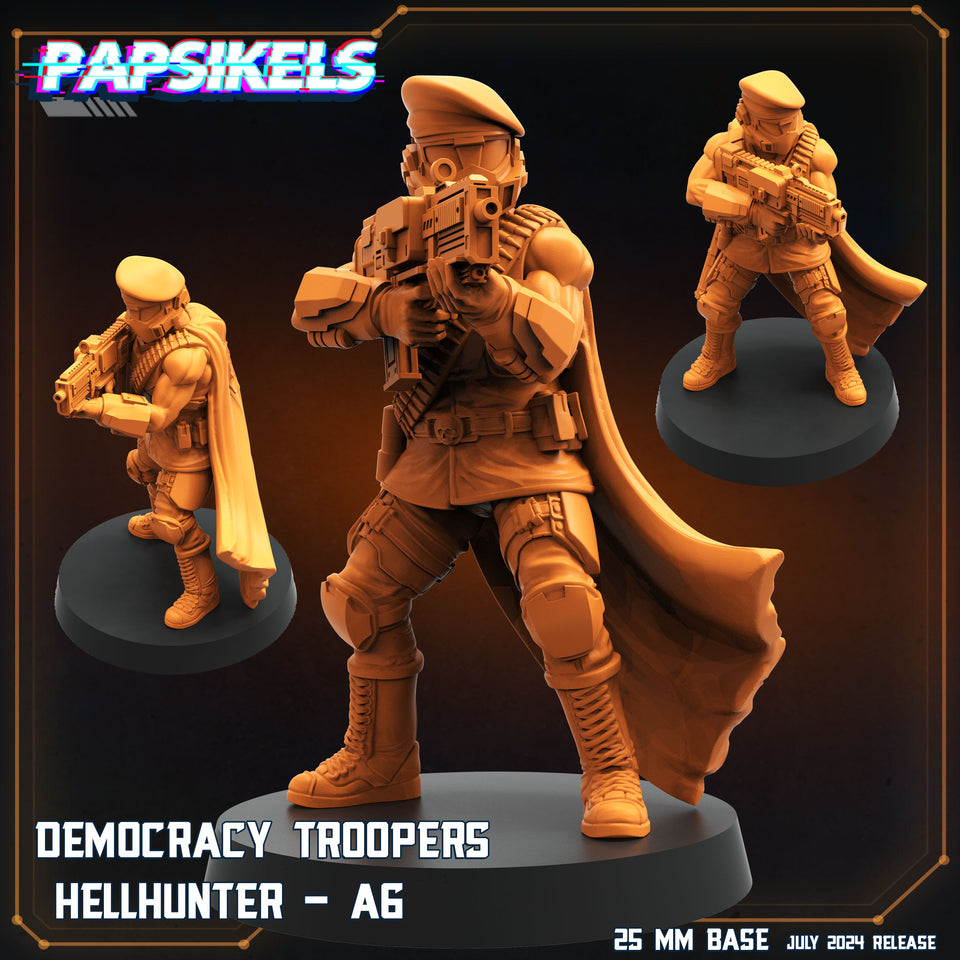 3D Printed Papsikels Democracy Trooper Hellhunter Set July 2024 Scifi 28mm 32mm