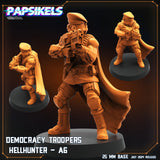 3D Printed Papsikels Democracy Trooper Hellhunter Set July 2024 Scifi 28mm 32mm