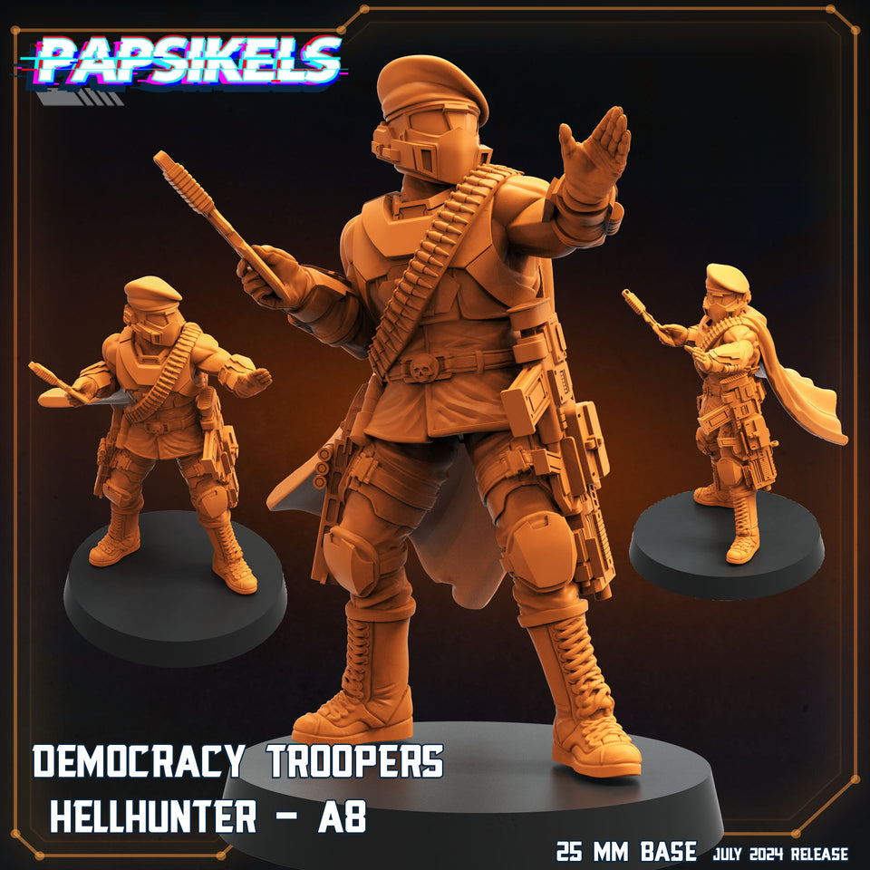 3D Printed Papsikels Democracy Trooper Hellhunter Set July 2024 Scifi 28mm 32mm