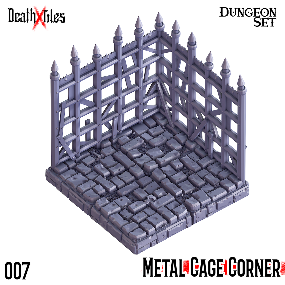 3D Printed Cast n Play Death x Tiles Corner Walls Set 28mm 32mm D&D