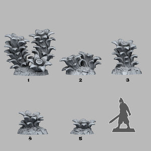 3D Printed Fantastic Plants and Rocks Dangerous Night Plants 28mm - 32mm D&D Wargaming