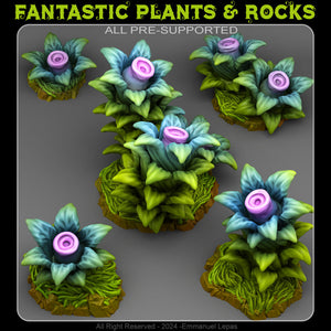 3D Printed Fantastic Plants and Rocks Dangerous Night Plants 28mm - 32mm D&D Wargaming