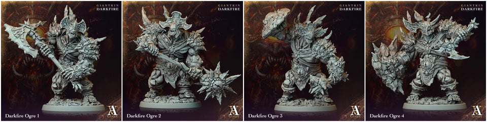 3D Printed Archvillain Games Darkfire Ogre Giantkin Darkfire Archvillain Society Vol. XXXIV 28 32mm D&D