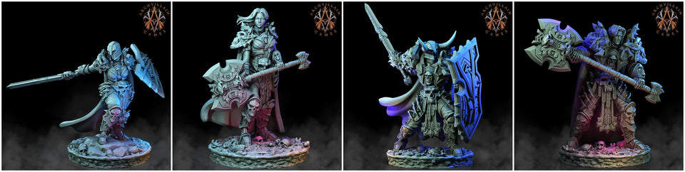 3D Printed Archvillain Games Deathcrowns The Deathknight Order 28 32mm D&D