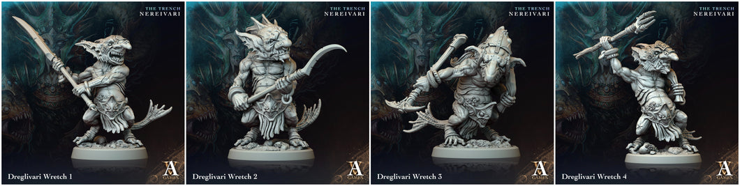 3D Printed Archvillain Games Dreglivari Wretch The Trench Nereivari Archvillain Society Vol XXXV 28 32mm D&D