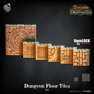 3D Printed Cast n Play Dungeon Floor Tiles Dungeons of Thamarya Set 28mm 32mm D&D