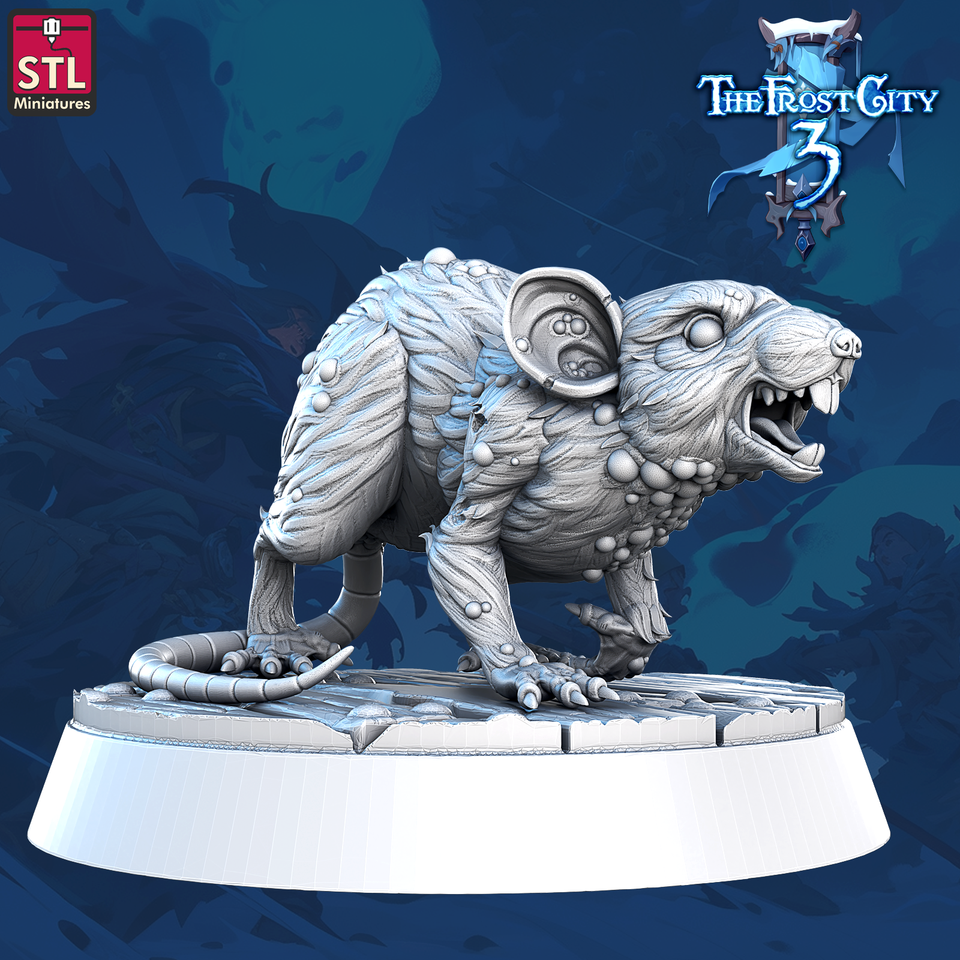 3D Printed STL Miniatures Envenomed Rat Set Core Characters The Frost City 3 28 - 32mm War Gaming D&D