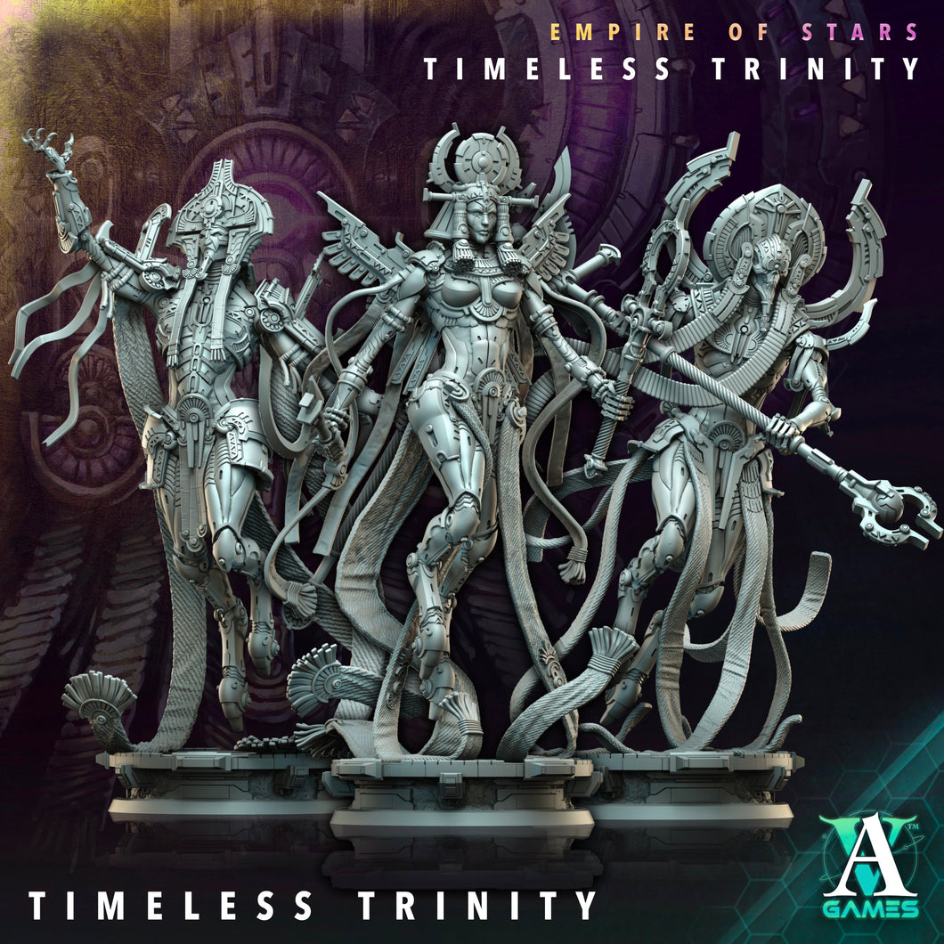 3D Printed Archvillain Games Timeless Trinity Empire of Stars Timeless Trinity 28 32mm D&D