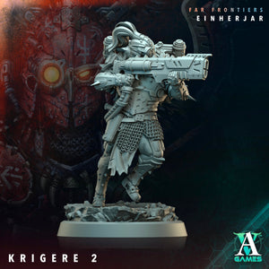 3D Printed Archvillain Games Krigere Far Frontiers Einherjar 28 32mm D&D