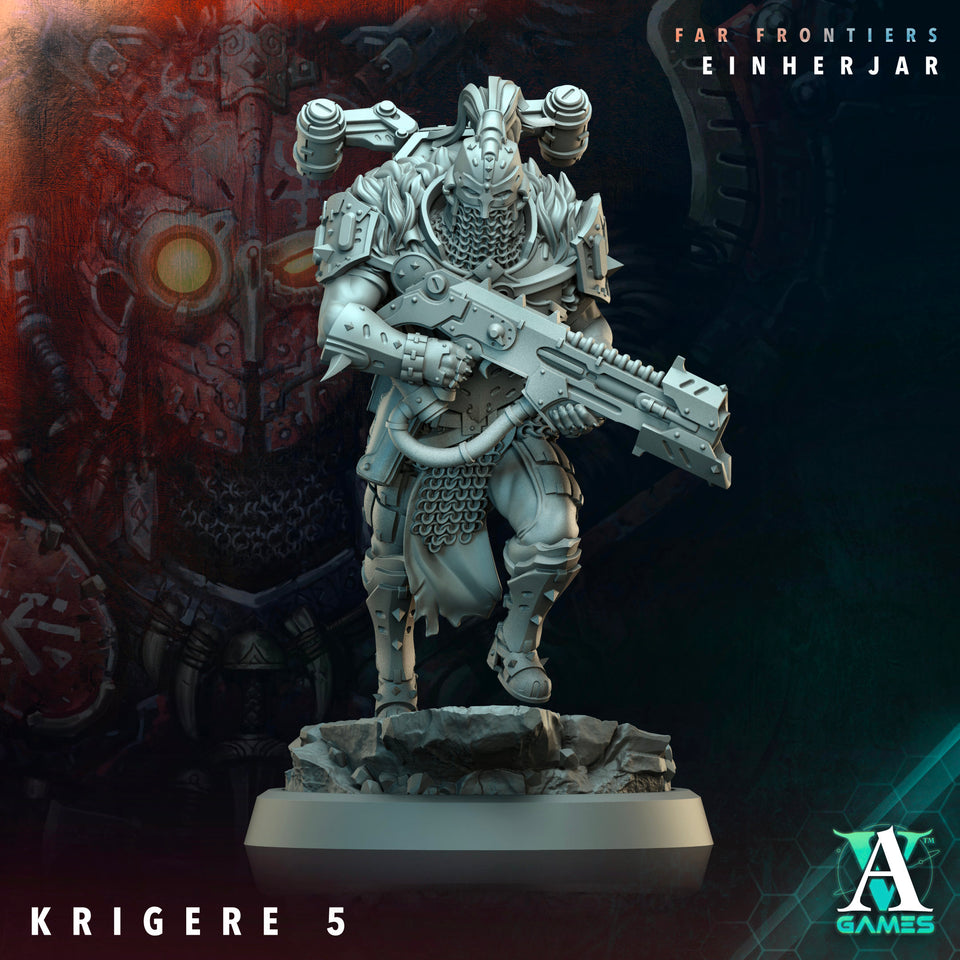 3D Printed Archvillain Games Krigere Far Frontiers Einherjar 28 32mm D&D