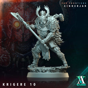 3D Printed Archvillain Games Krigere Far Frontiers Einherjar 28 32mm D&D