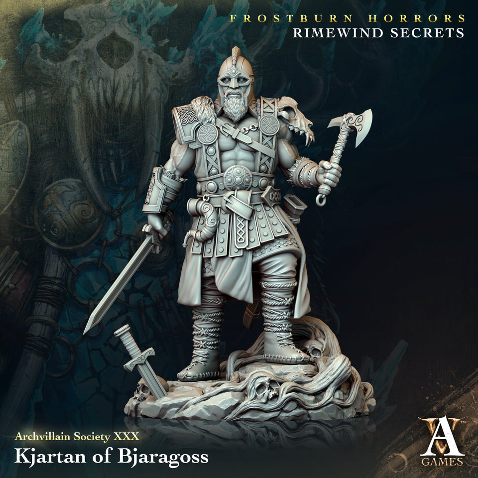 3D Printed Archvillain Games Archvillain Society Vol XXX - Kjartan of Bjaragoss 28mm 32mm D&D