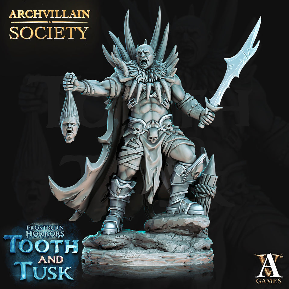 3D Printed Archvillain Games Archvillain Society Vol. VI  Rhel - Corrupted Barbarian 28mm 32mm D&D