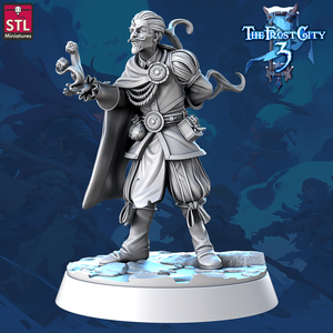 3D Printed STL Miniatures Mages Set Core Characters The Frost City 3 28 - 32mm War Gaming D&D