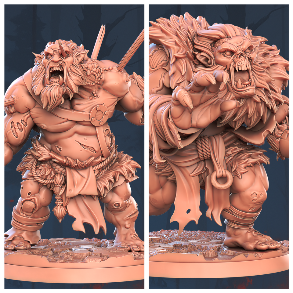 3D Printed STL Miniatures Zombie Troll Set 28 - 32mm War Gaming D&D