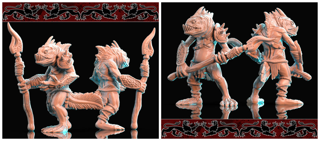 3D Printed Brayan Nafarrate Deep Sea Fish Men 28mm 32mm D&D