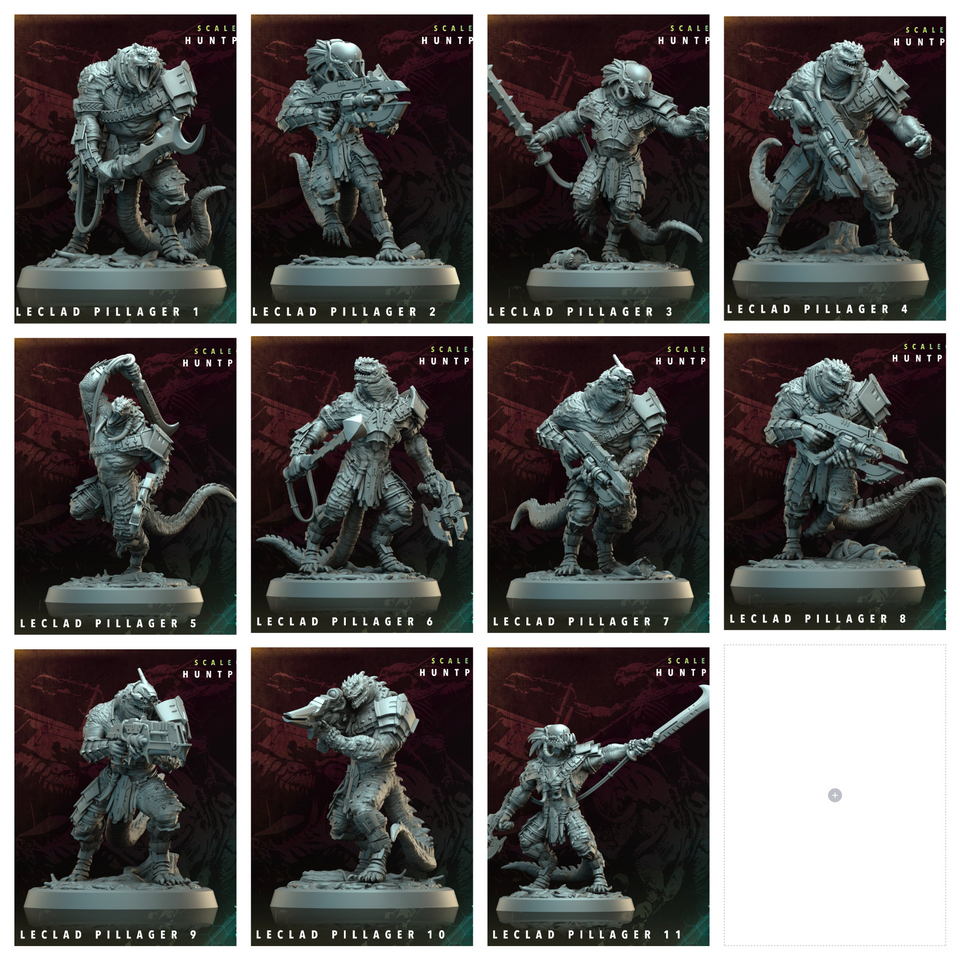 3D Printed Archvillain Games Scaleclad Pillager Scaleclad Huntpack 28 32mm D&D