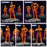 3D Printed Papsikels August 2024 Cyberpunk Anti Monster Defence Force Set 28mm 32mm