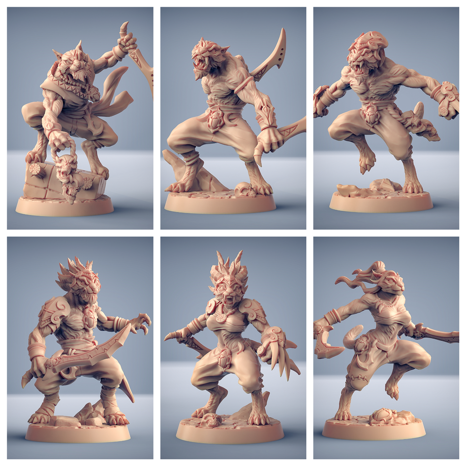 3D Printed Artisan Guild Modular Rakshakin Headhunter Rakshakin Headhunters 28mm 32mm