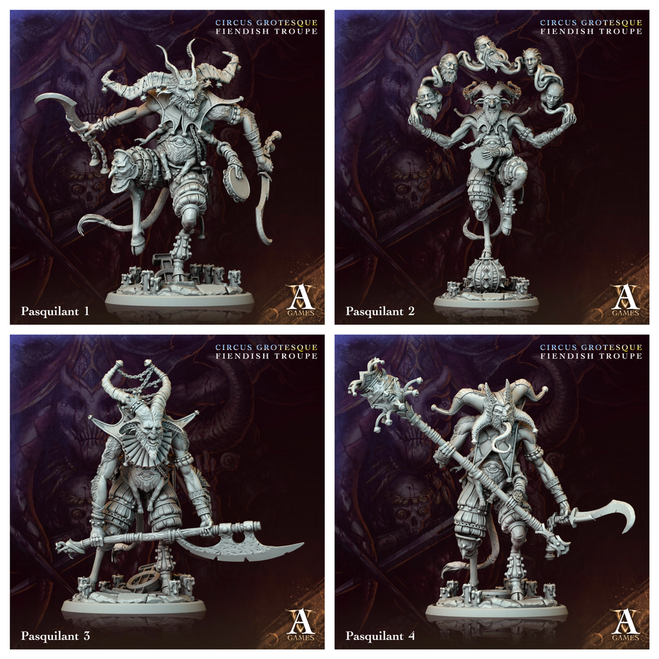 3D Printed Archvillain Games Pasquilant Circus Grotesque Fiendish Troupe 28 32mm D&D