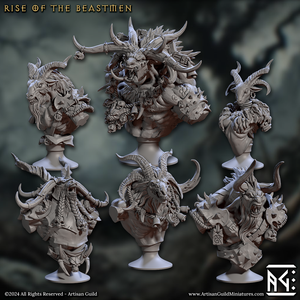 3D Printed Artisan Guild Rise of the Beastmen Bust Set 28mm 32mm