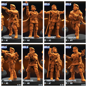 3D Printed Papsikels Democracy Trooper Hellhunter Set July 2024 Scifi 28mm 32mm