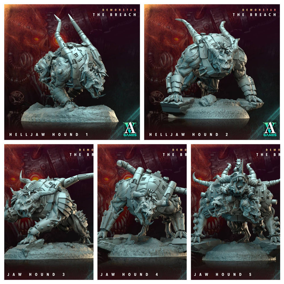 3D Printed Archvillain Games Demonstar The Breach - Helljaw Hound 28mm 32mm D&D