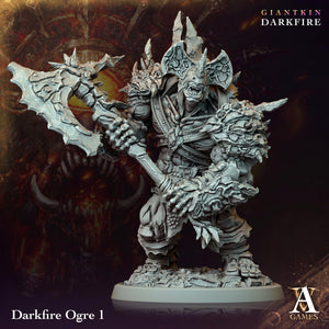 3D Printed Archvillain Games Darkfire Ogre Giantkin Darkfire Archvillain Society Vol. XXXIV 28 32mm D&D